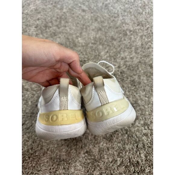 SOREL Women's 7 Explorer Blitz Stride Lace Sneakers Cream Knit Mesh Athletic Gym - Picture 7 of 14